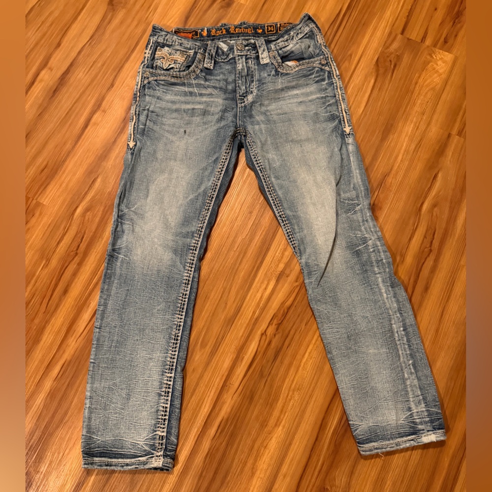 Rock Revival Faded Blue Relaxed Jeans